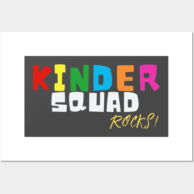 Kinder Squad Rocks Back to School Kindergarten Kids Wall Art by AimArtStudio
